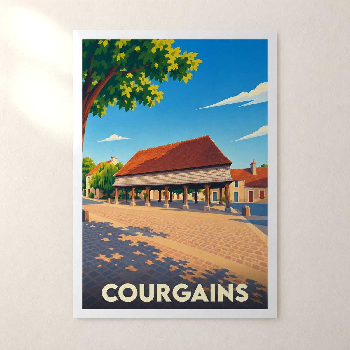 Affiche Courgains – sans cadre, accrochée au mur