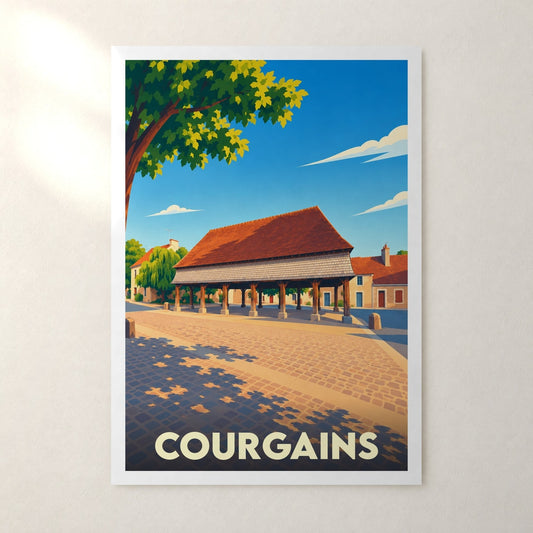 Affiche Courgains – sans cadre, accrochée au mur