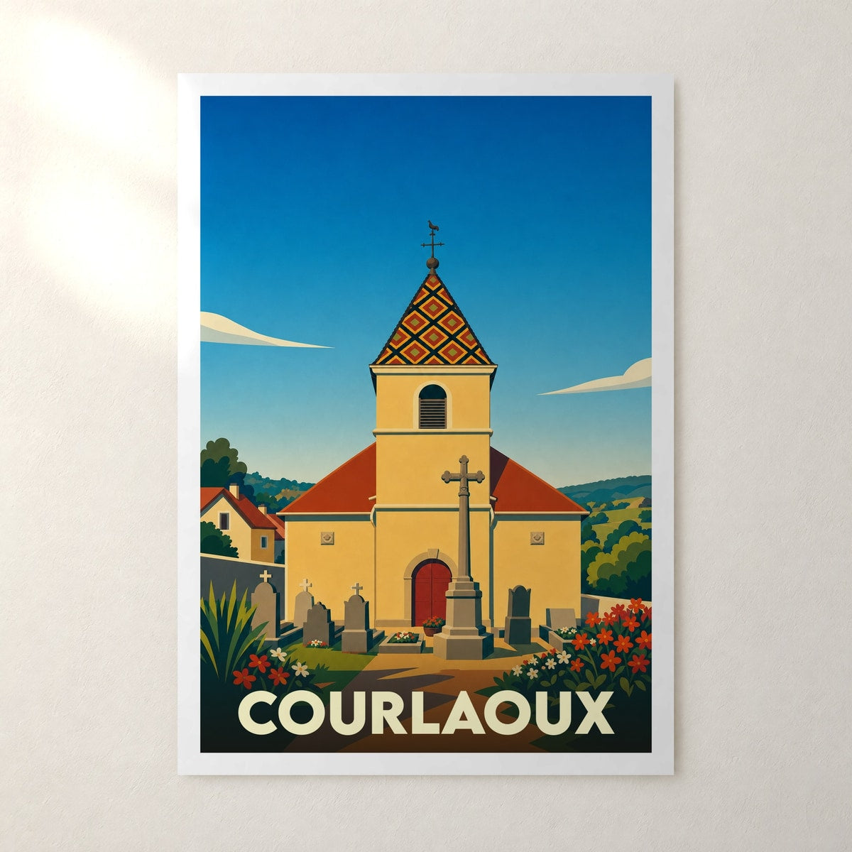 Affiche Courlaoux – sans cadre, accrochée au mur