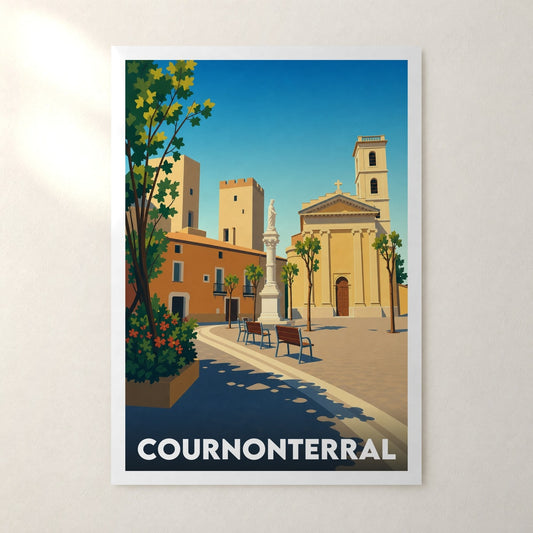 Affiche Cournonterral – sans cadre, accrochée au mur