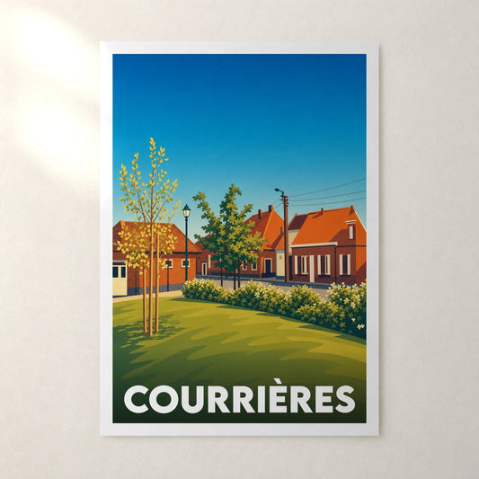 Affiche Courrières – sans cadre, accrochée au mur