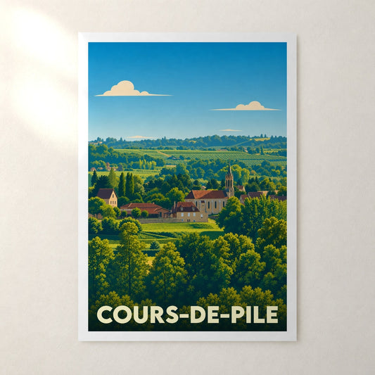 Affiche Cours-de-Pile – sans cadre, accrochée au mur