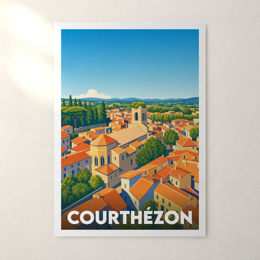 Affiche Courthézon – sans cadre, accrochée au mur