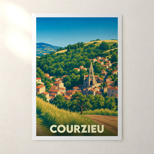 Affiche Courzieu – sans cadre, accrochée au mur