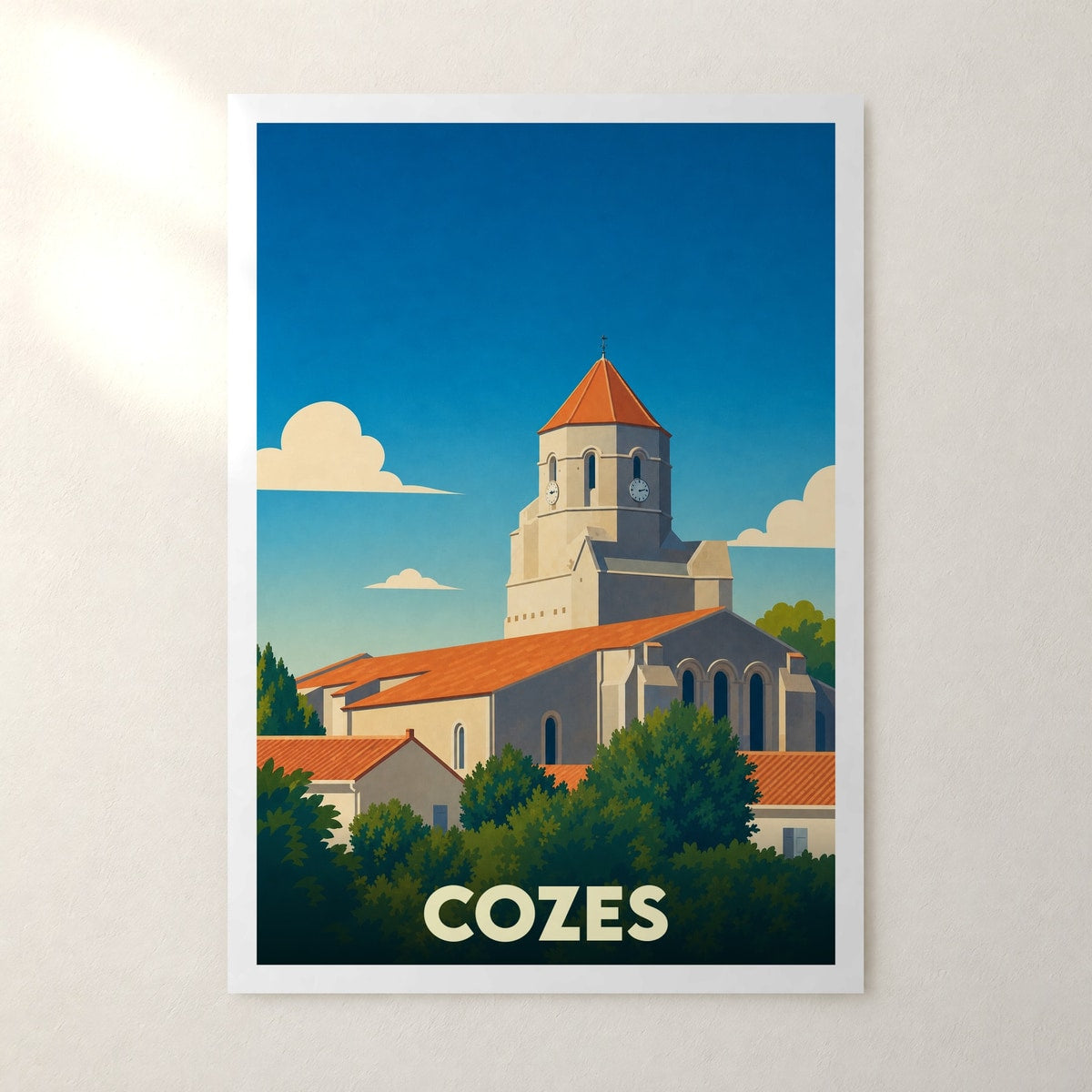 Affiche Cozes – sans cadre, accrochée au mur
