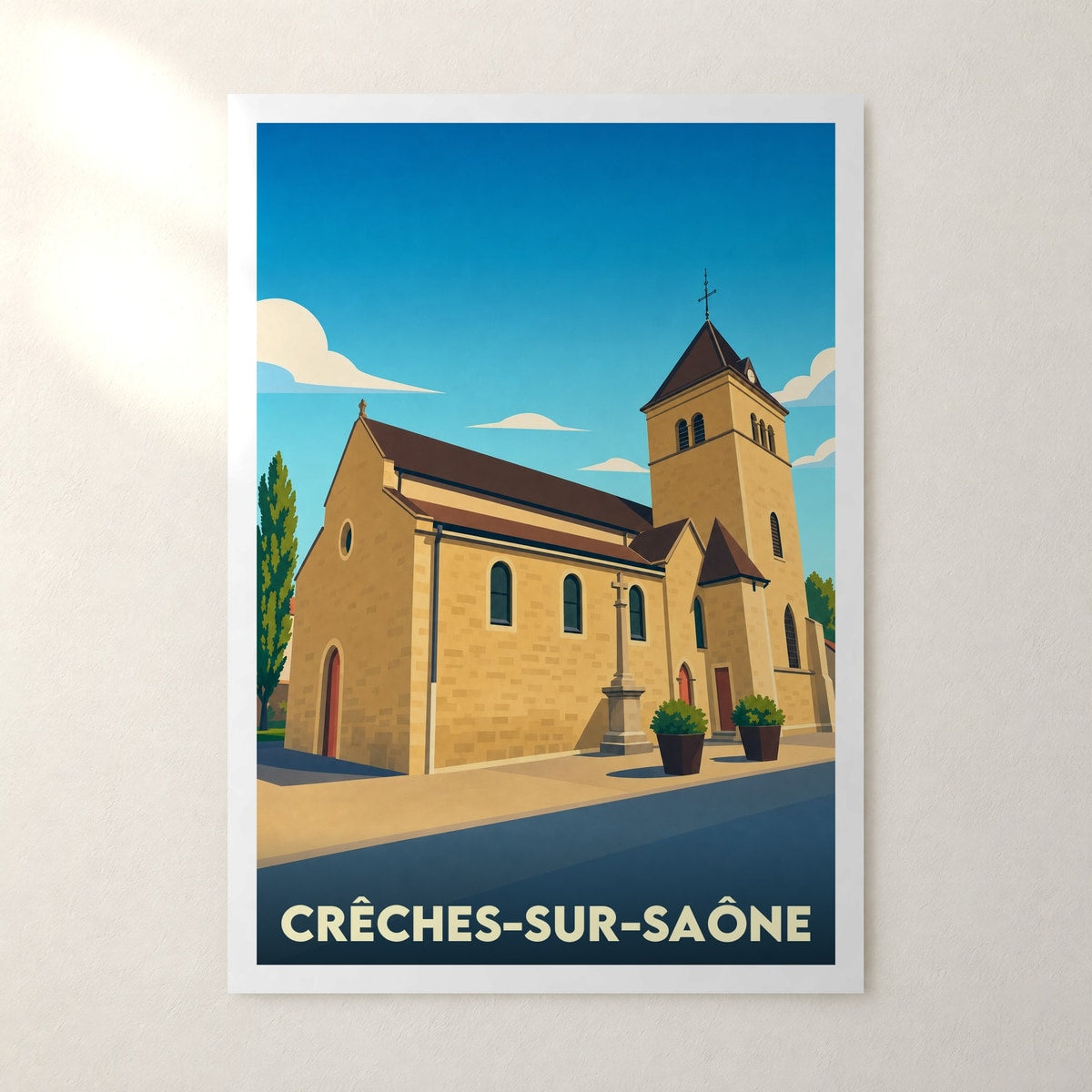 Affiche Crêches-sur-Saône – sans cadre, accrochée au mur