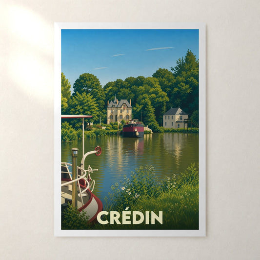Affiche Crédin – sans cadre, accrochée au mur