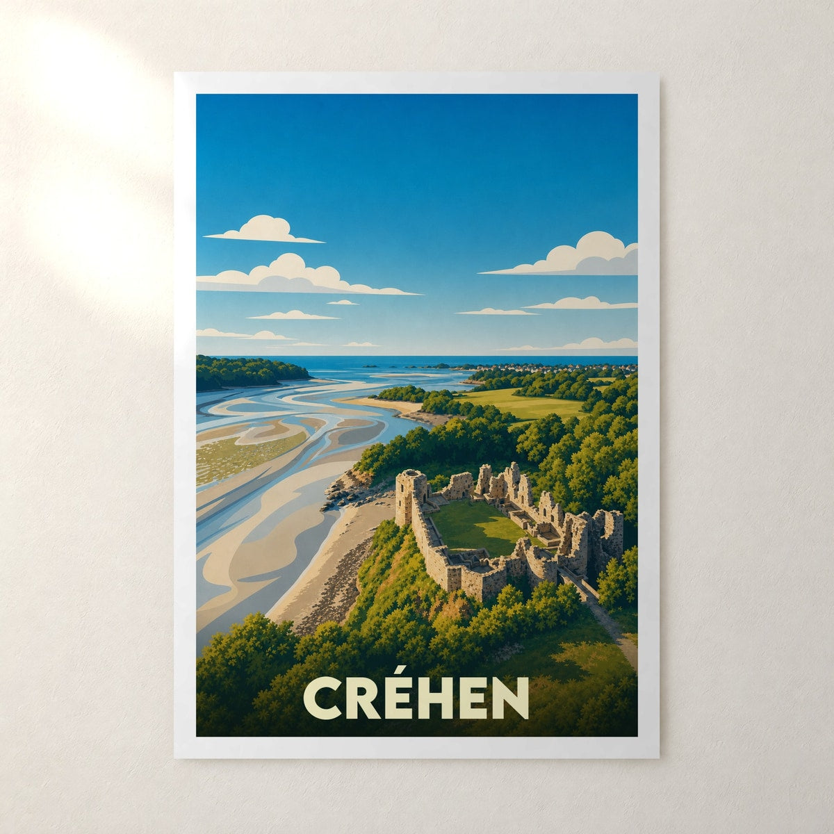 Affiche Créhen – sans cadre, accrochée au mur