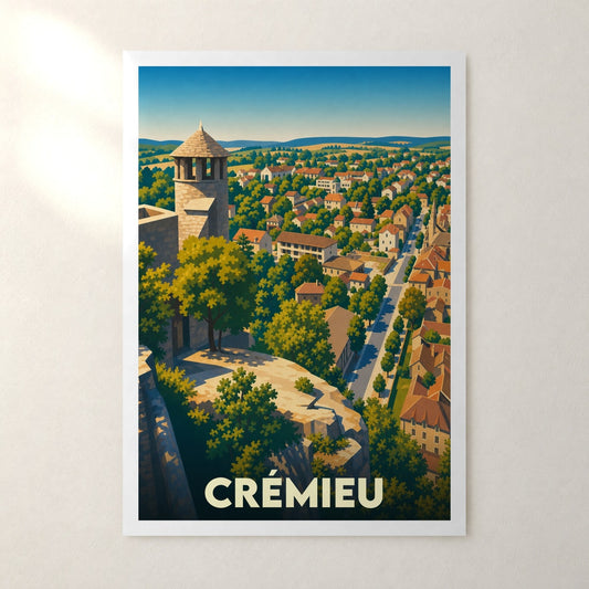 Affiche Crémieu – sans cadre, accrochée au mur