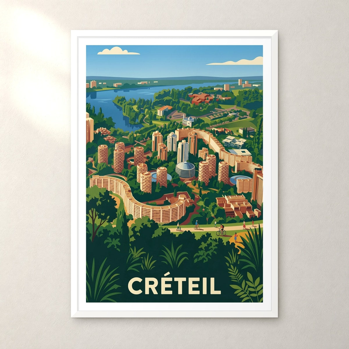 Affiche Créteil – cadre blanc, accrochée au mur