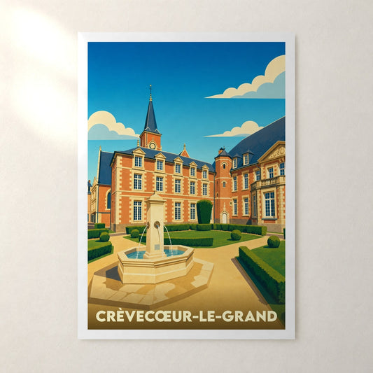Affiche Crèvecœur-le-Grand – sans cadre, accrochée au mur