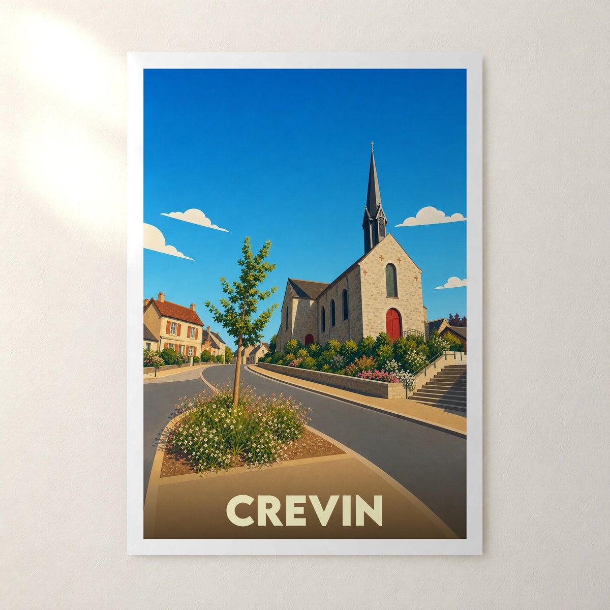 Affiche Crevin – sans cadre, accrochée au mur