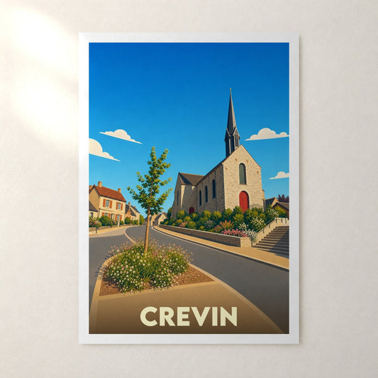 Affiche Crevin – sans cadre, accrochée au mur