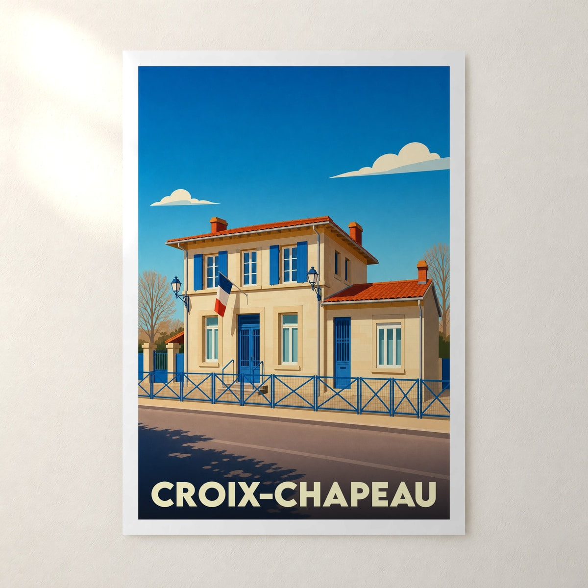 Affiche Croix-Chapeau – sans cadre, accrochée au mur