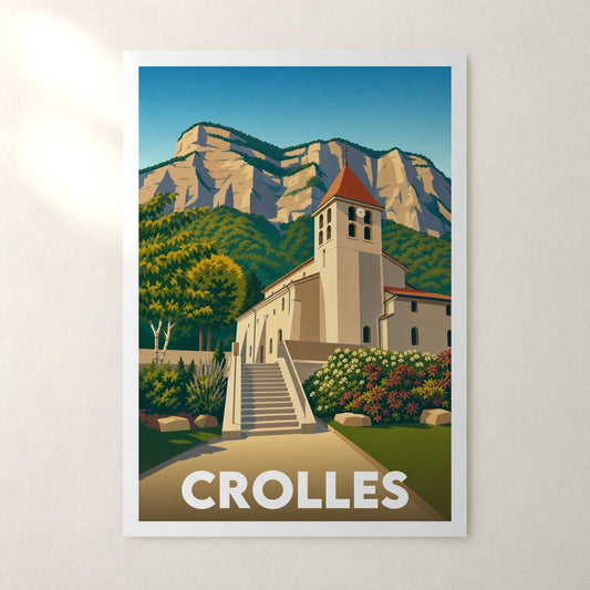 Affiche Crolles – sans cadre, accrochée au mur