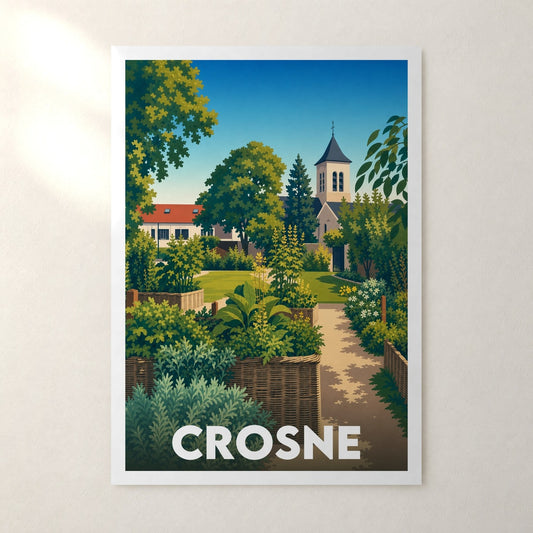 Affiche Crosne – sans cadre, accrochée au mur
