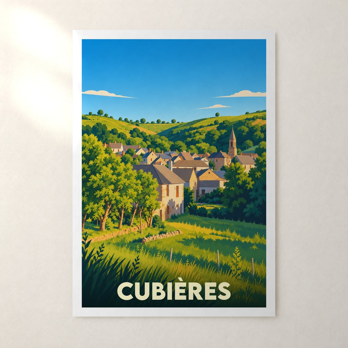 Affiche Cubières – sans cadre, accrochée au mur