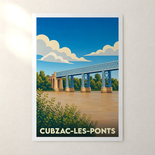 Affiche Cubzac-les-Ponts – sans cadre, accrochée au mur