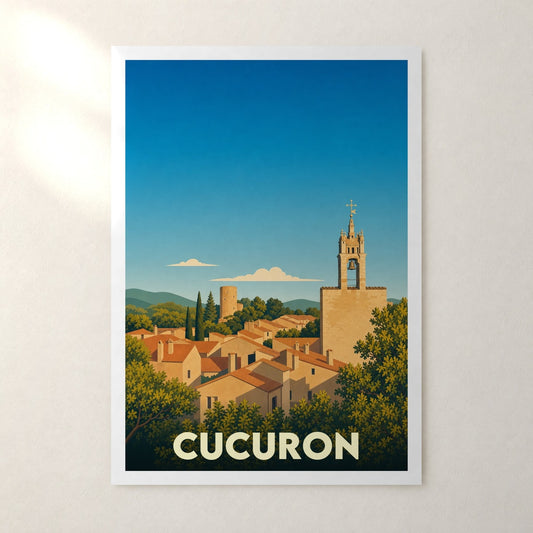 Affiche Cucuron – sans cadre, accrochée au mur