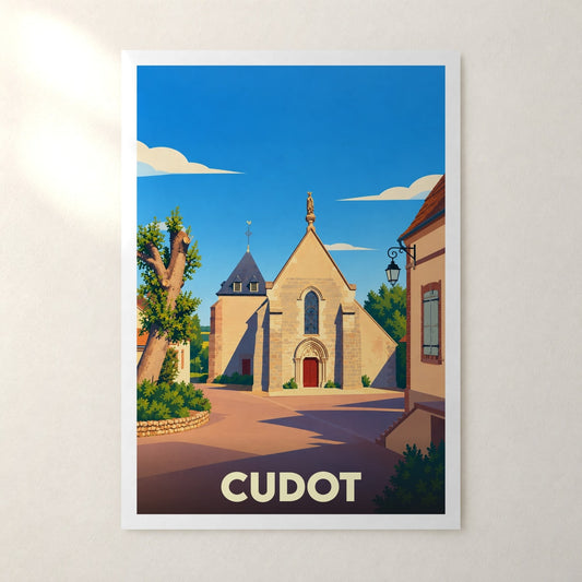 Affiche Cudot – sans cadre, accrochée au mur