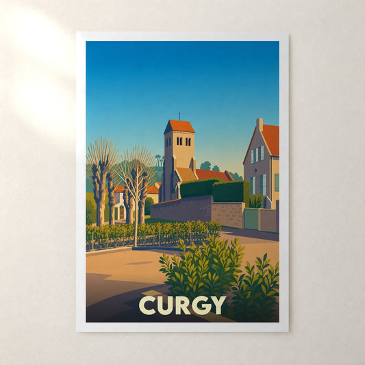 Affiche Curgy – sans cadre, accrochée au mur