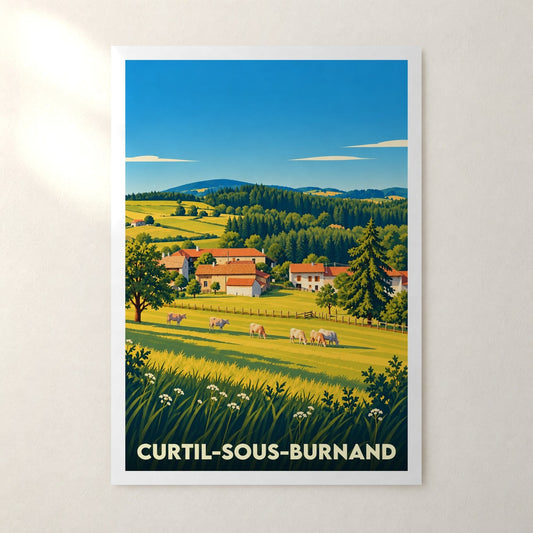 Affiche Curtil-sous-Burnand – sans cadre, accrochée au mur