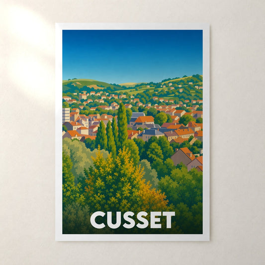 Affiche Cusset – sans cadre, accrochée au mur