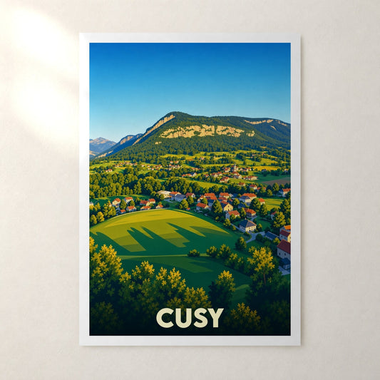 Affiche Cusy – sans cadre, accrochée au mur