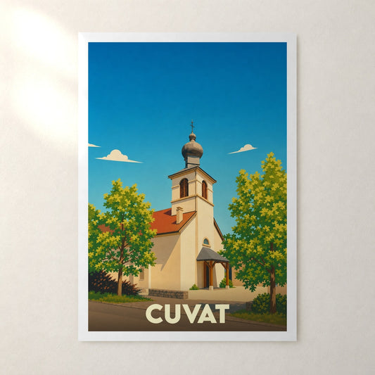 Affiche Cuvat – sans cadre, accrochée au mur