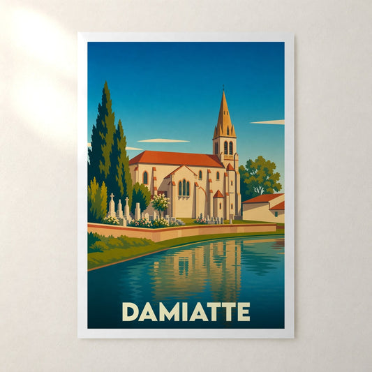 Affiche Damiatte – sans cadre, accrochée au mur
