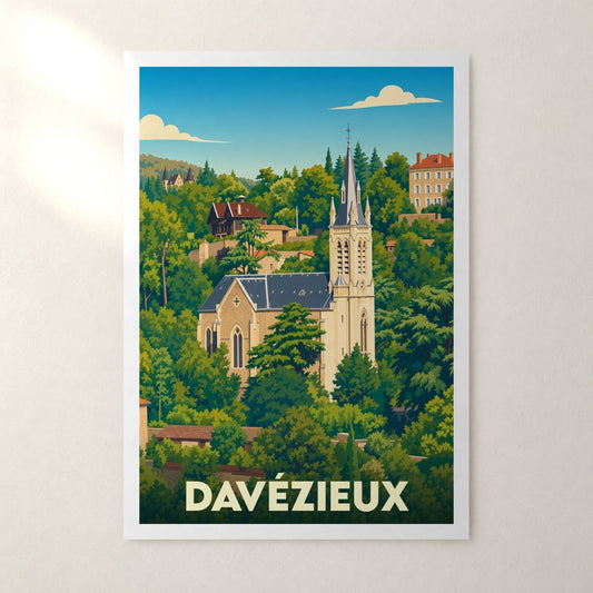 Affiche Davézieux – sans cadre, accrochée au mur