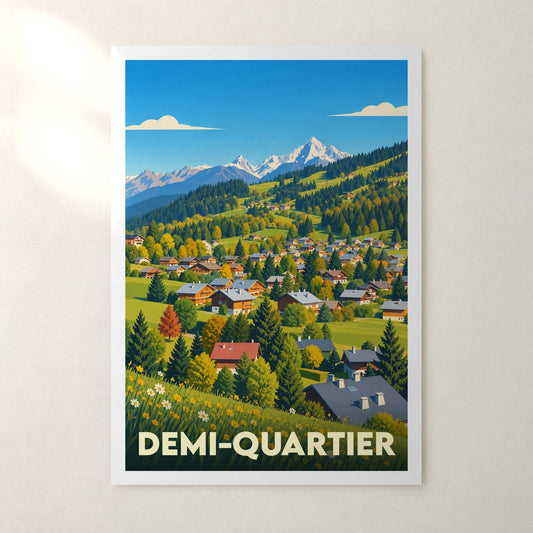 Affiche Demi-Quartier – sans cadre, accrochée au mur