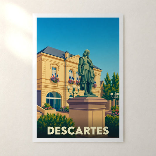 Affiche Descartes – sans cadre, accrochée au mur