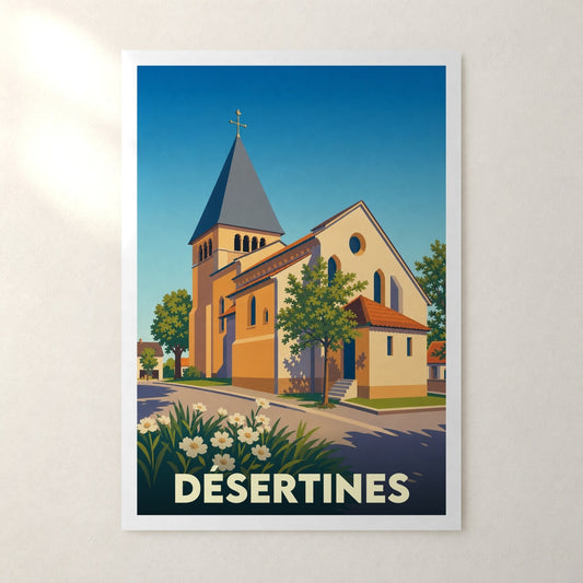 Affiche Désertines – sans cadre, accrochée au mur