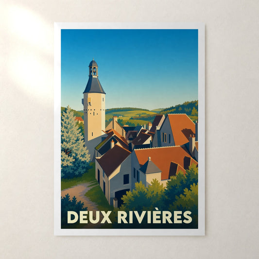Affiche Deux Rivières – sans cadre, accrochée au mur