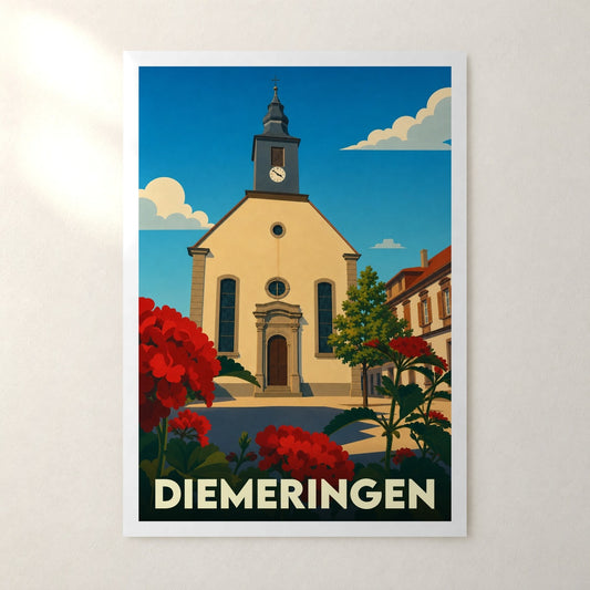 Affiche Diemeringen – sans cadre, accrochée au mur