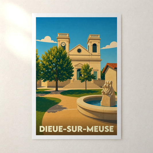 Affiche Dieue-sur-Meuse – sans cadre, accrochée au mur