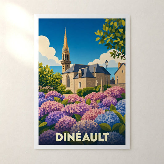Affiche Dinéault – sans cadre, accrochée au mur