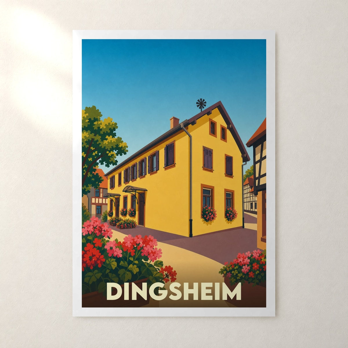 Affiche Dingsheim – sans cadre, accrochée au mur