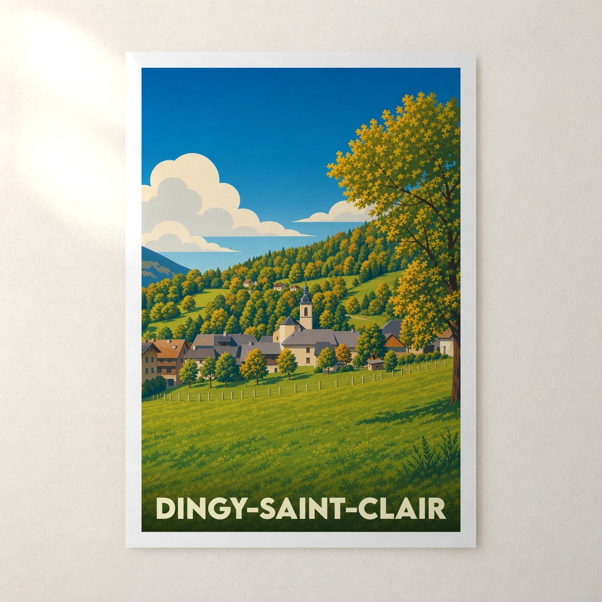 Affiche Dingy-Saint-Clair – sans cadre, accrochée au mur