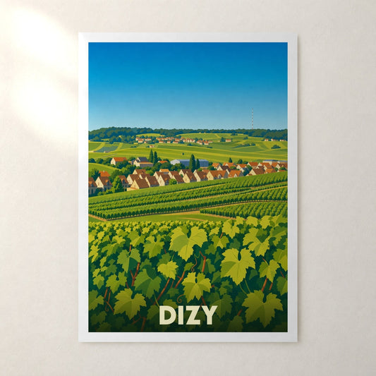 Affiche Dizy – sans cadre, accrochée au mur