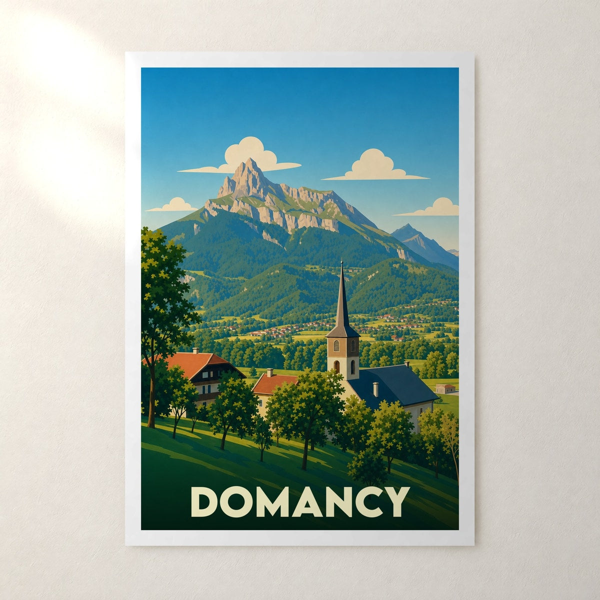 Affiche Domancy – sans cadre, accrochée au mur