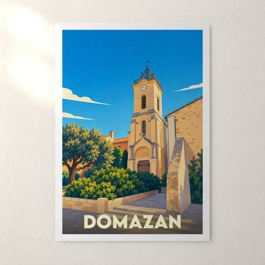Affiche Domazan – sans cadre, accrochée au mur