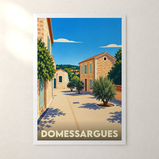 Affiche Domessargues – sans cadre, accrochée au mur