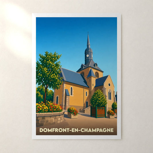 Affiche Domfront-en-Champagne – sans cadre, accrochée au mur