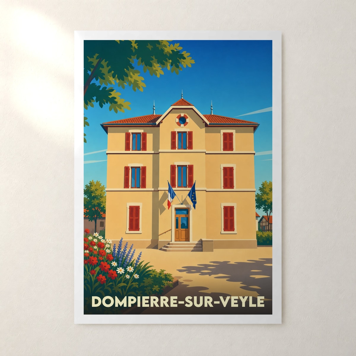 Affiche Dompierre-sur-Veyle – sans cadre, accrochée au mur