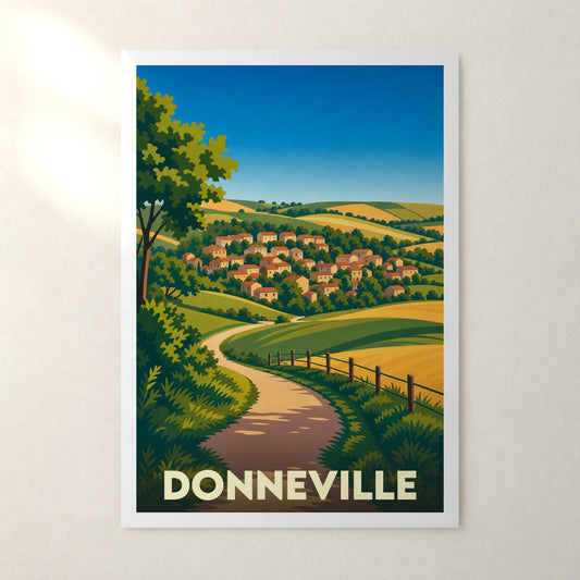 Affiche Donneville – sans cadre, accrochée au mur