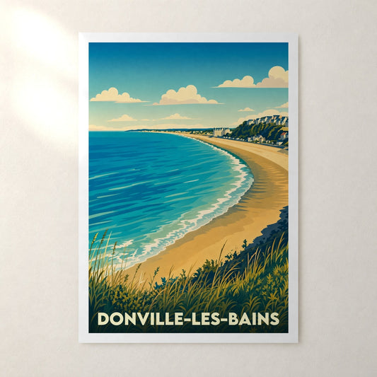 Affiche Donville-les-Bains – sans cadre, accrochée au mur