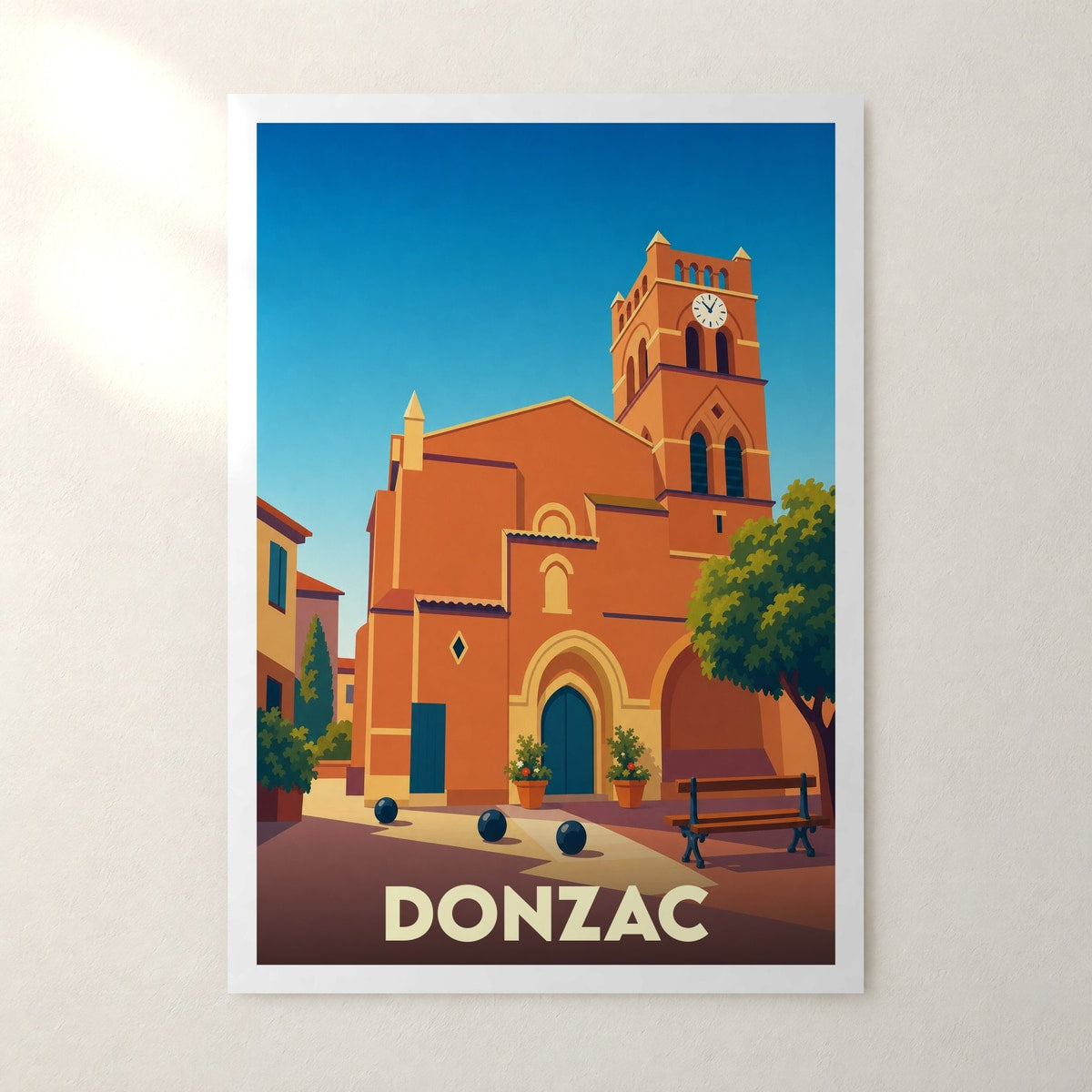 Affiche Donzac – sans cadre, accrochée au mur