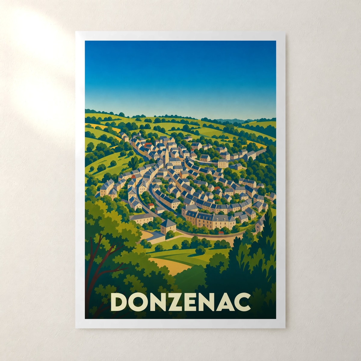 Affiche Donzenac – sans cadre, accrochée au mur